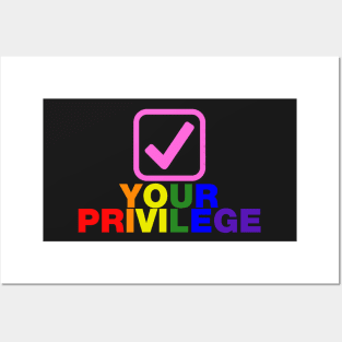 Check your privilege tick box rainbow lgbtq design Posters and Art